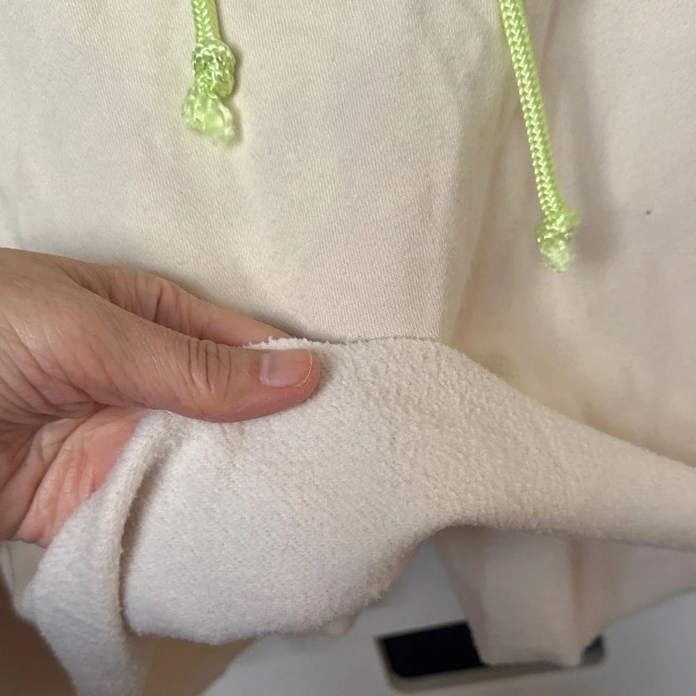 Wild Fable Cream Cropped Hoodie with Neon Drawstrings - Picture 7 of 9
